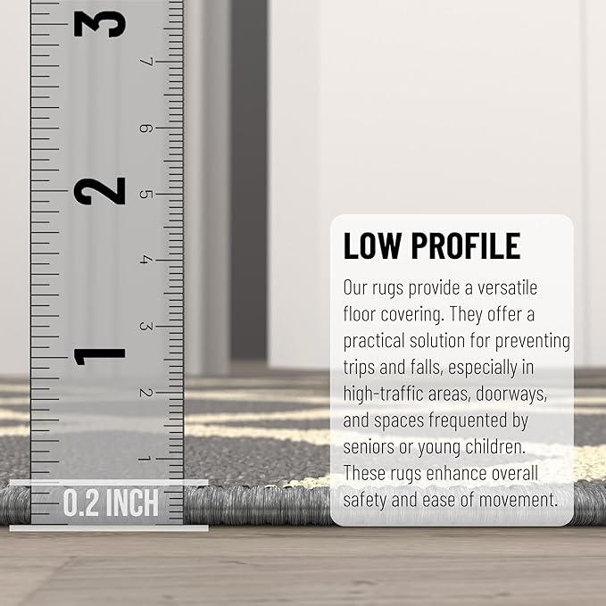 Ottomanson Rugs for Entryway 2'3" x 3' Non Slip Trellis Small Area Rugs Durable - Image 4
