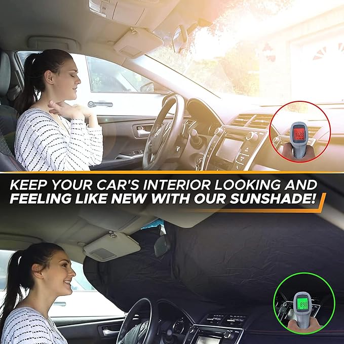EcoNour Car Windshield Sun Shade, Reflector Sunshade car Window Shades - Image 9