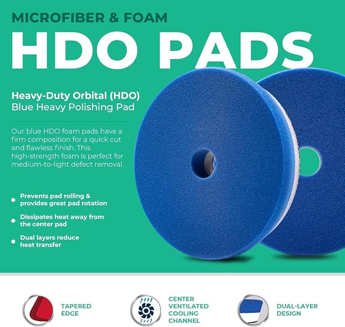 Lake Country 6.5" HDO Blue Foam Heavy Polishing Pad – Premium Heavy Duty - Image 4