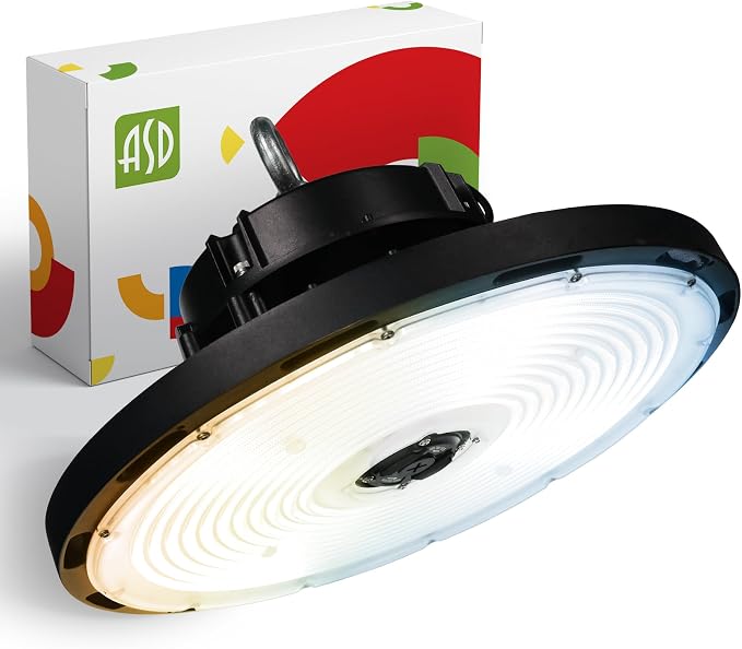 ASD LED High Bay UFO Light Fixture, Commercial Shop Lighting | 3CCT, IP69K by ASDLightingCorporation