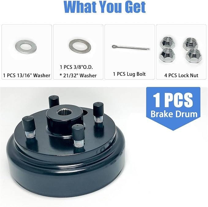 Golf Cart Brake Drum Assembly Kit Compatible - Image 7