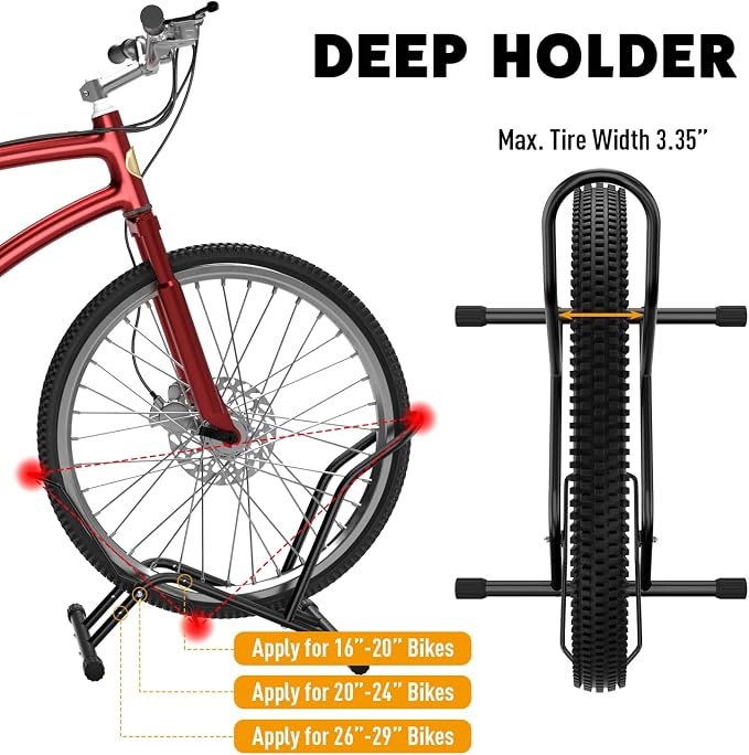 UNITEDPOWER Bike Floor Stand, Adjustable Freestanding Bicycle Storage Parking - Image 6