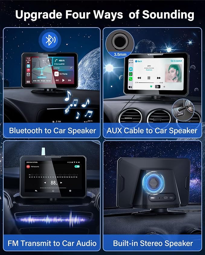 7" HD Apple Carplay Screen for Car，2-in-1 Wireless CarPlay Suitable for Apple - Image 4