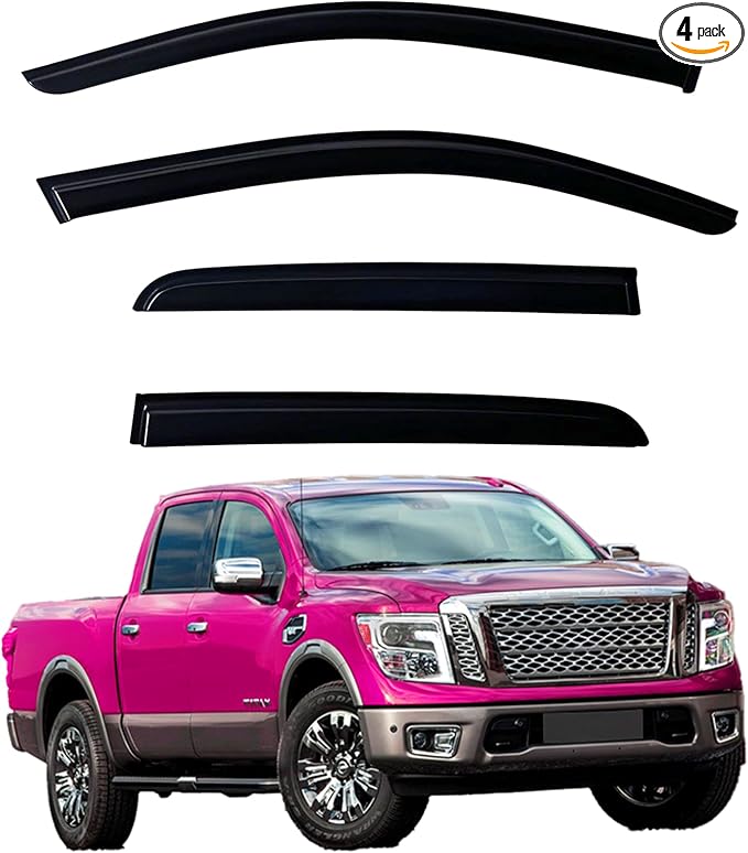 Window Visors Rain Guards fits 2017-2025 Titan, Out-Channel Window Wind by Unknown