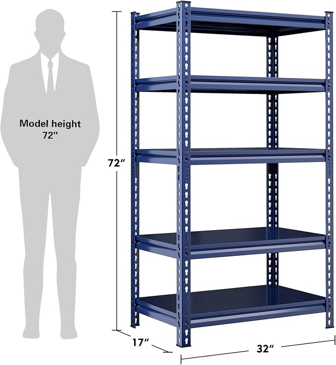 REIBII Garage Shelving 2000 LBS Storage Shelves Heavy Duty Metal Shelving Unit - Image 3