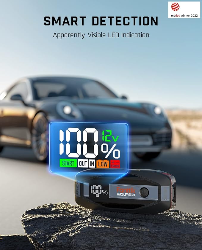 Fanttik T8 APEX 2000 Amp Jump Starter, 20000mAh Car Battery Pack - Image 3