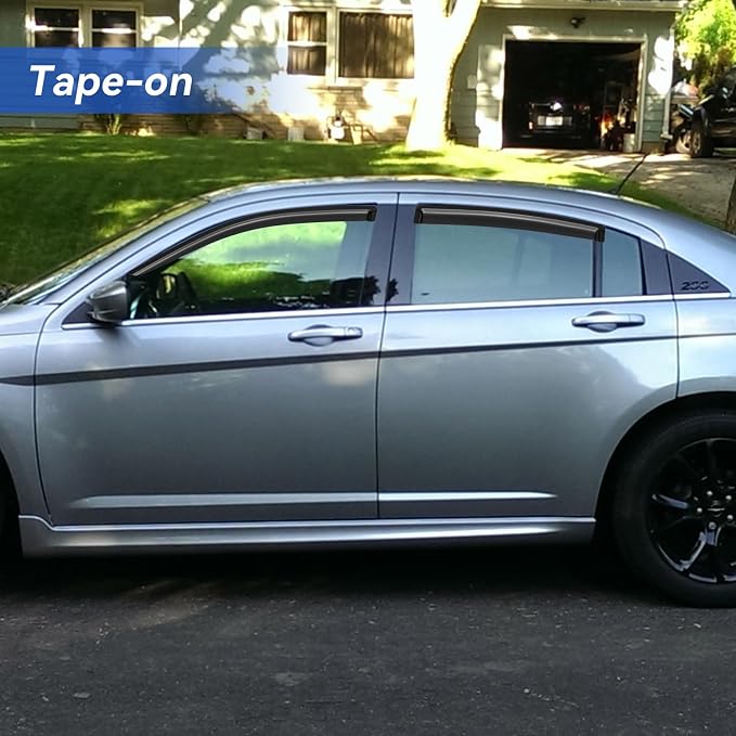 Window Visors Rain Guards for 2011 2012 2013 2014 Chrysler 200, Out-Channel - Image 3