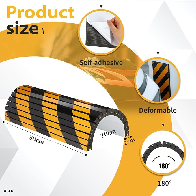 6 Pcs Garage Wall Protector Garage Pole Padding Wall Bumpers Guards Reflective - Image 2