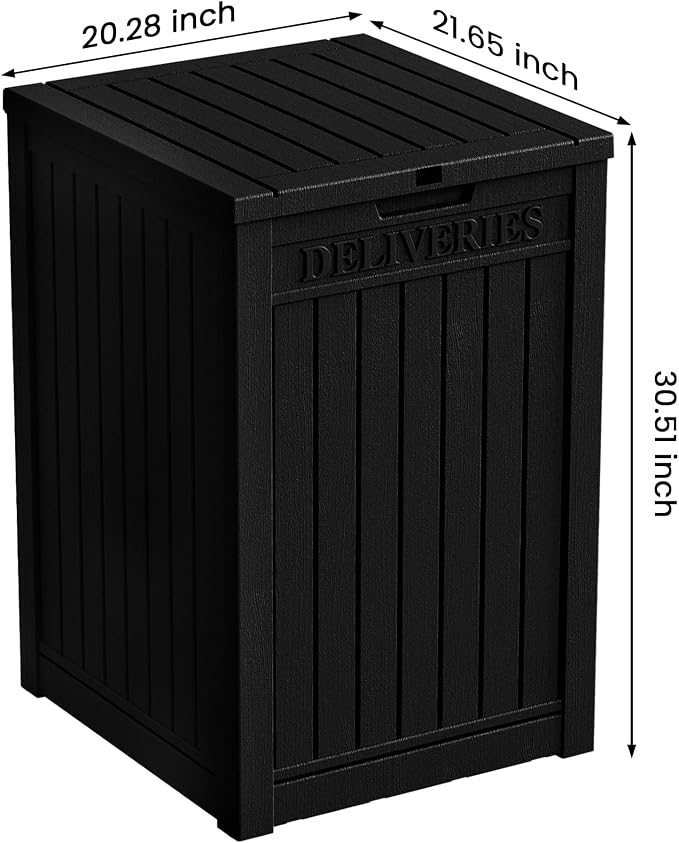 55 Gallon Lockable Resin Deck Box, Waterproof & UV-Resistant Outdoor Storage Box - Image 2