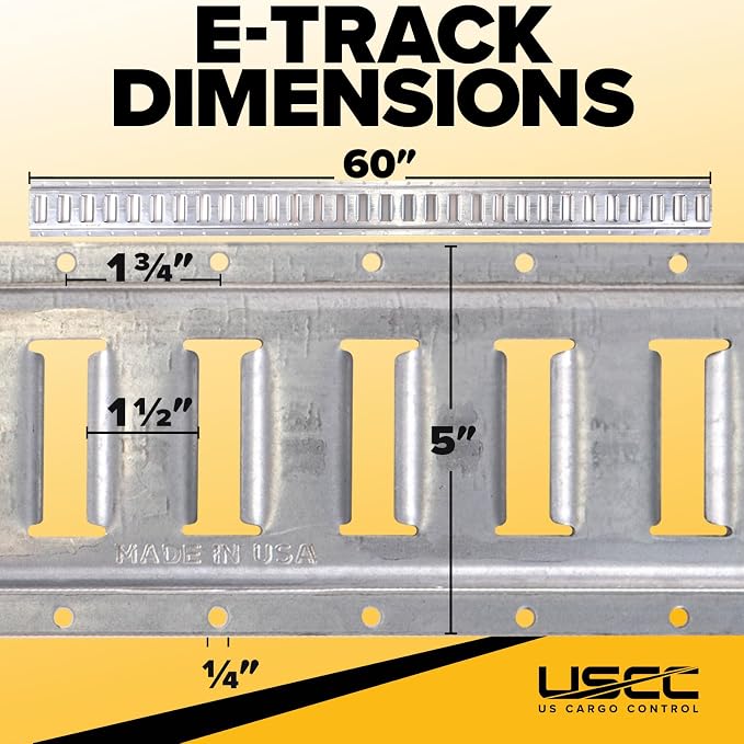 US Cargo Control Horizontal E Track, 5 Foot Length Cargo E Track, Galvanized - Image 2