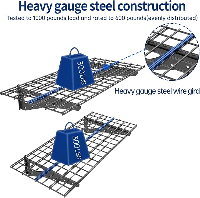 2-Pack Garage Wall Shelving, 2x4ft Walls Shelf Storage Rack, Sturdy Walls - Image 5