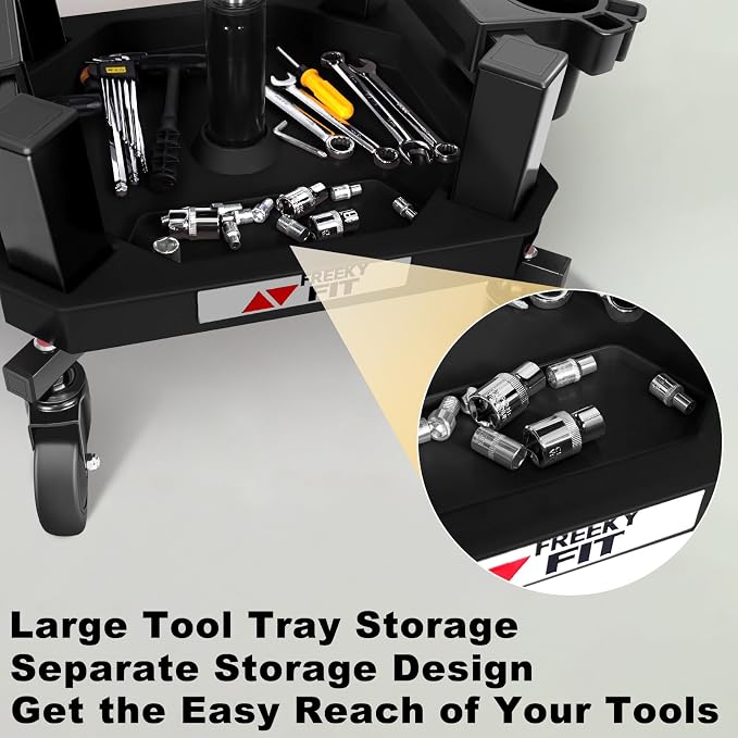 Rolling Shop Stool with Wheels, Adjustable Garage Mechanic Stool Seat Shop - Image 5