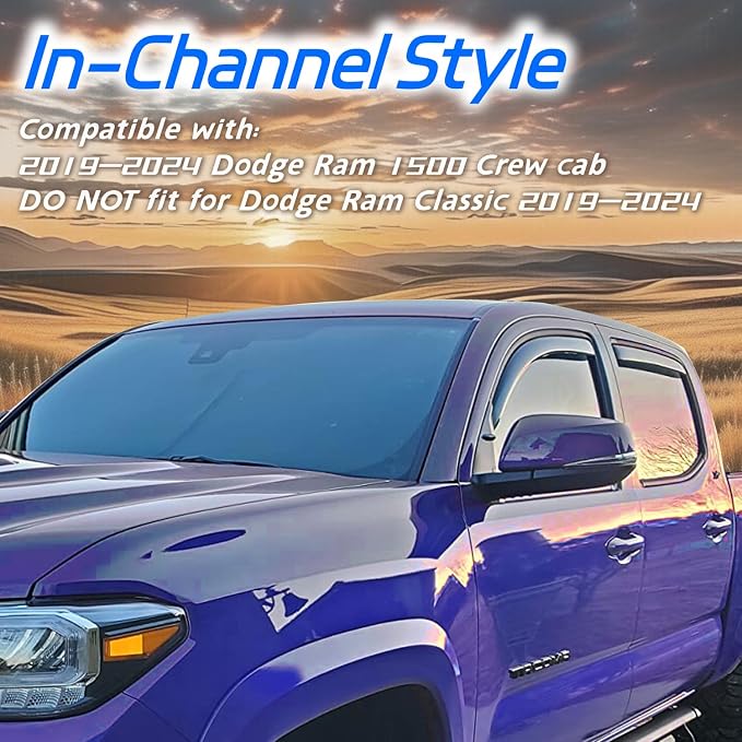 4pcs in Channel Window Rain Guards Fit - Image 3