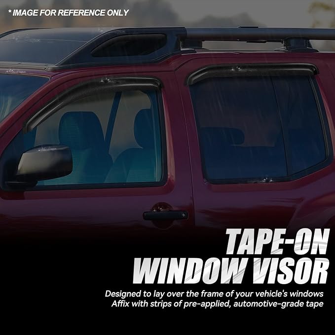 Auto Dynasty 4Pcs Carbon Fiber Pattern Window Visors Compatible - Image 3