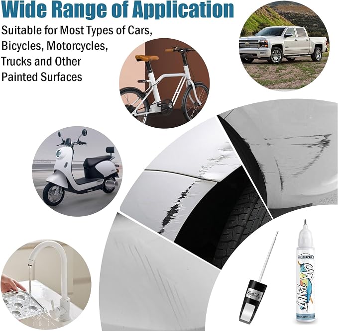 White Car Paint Touch Up, Car Paint Scratch Repair Pen, Color Accurate - Image 6