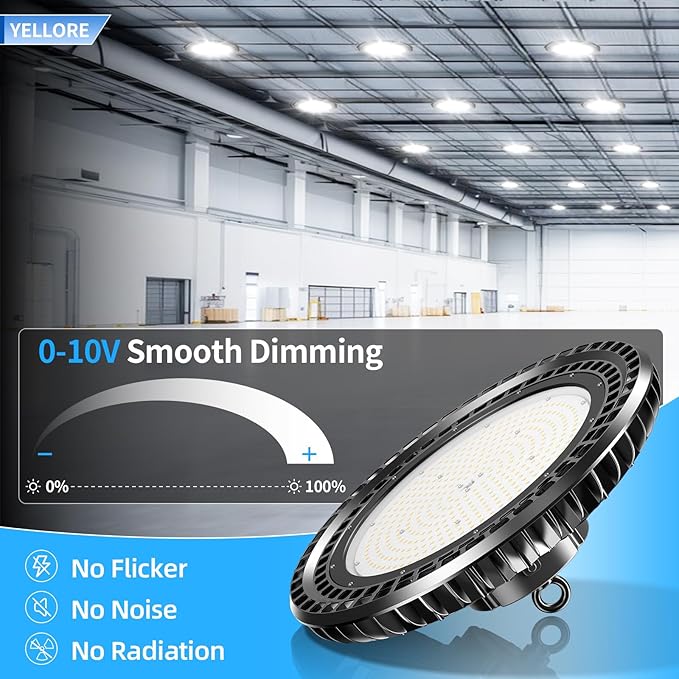 3 Pack 500W LED High Bay Light 72, 500LM DLC ETL Listed Industrial Grade UFO - Image 4