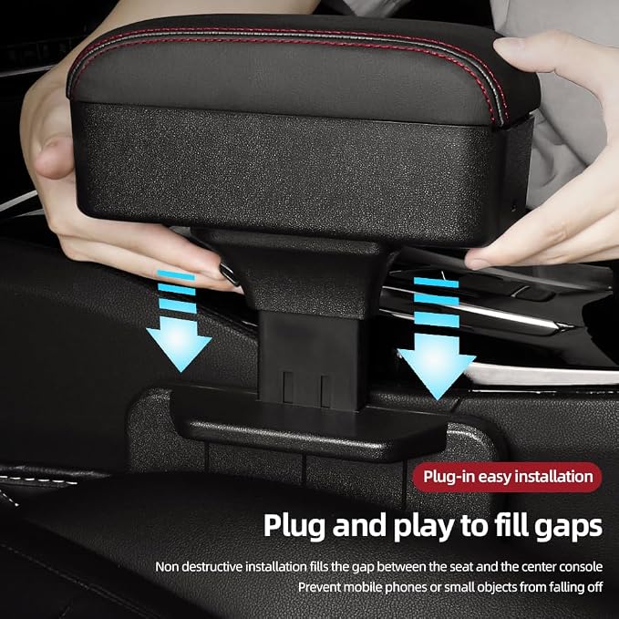 JEYODA Car Armrest Box with Cup Holder Car Central Liftable Armres Storage - Image 5