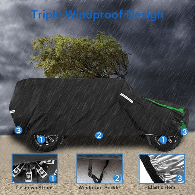 Avecrew for Jeep Wrangler Cover Waterproof 2 Door, All Weather for Jeep Rain - Image 3