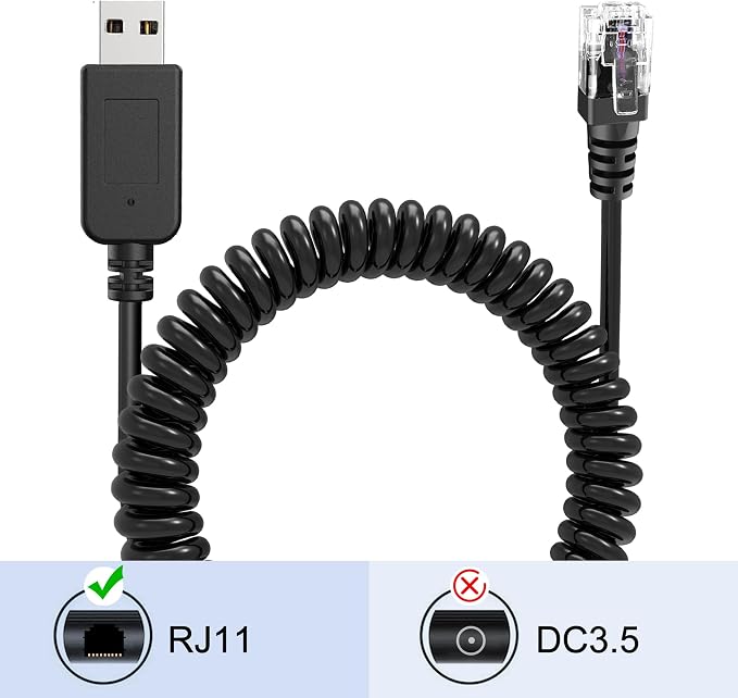 Radar Detector Cable, USB 2.0 to RJ11 Plug Cable 5V-12V Power Cord, Compatible - Image 4