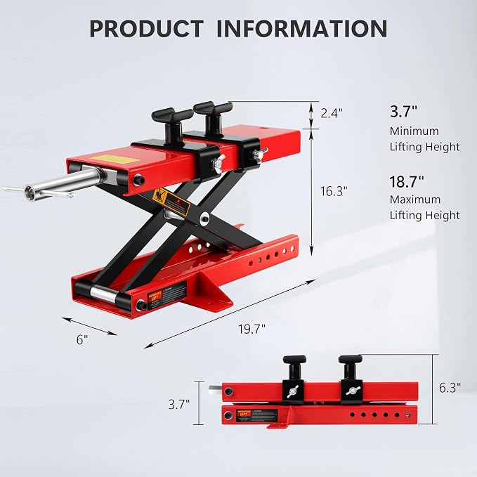 Motorcycle Scissor Lift Jack 1100LBS, Heavy Duty Bike Lift - Image 2