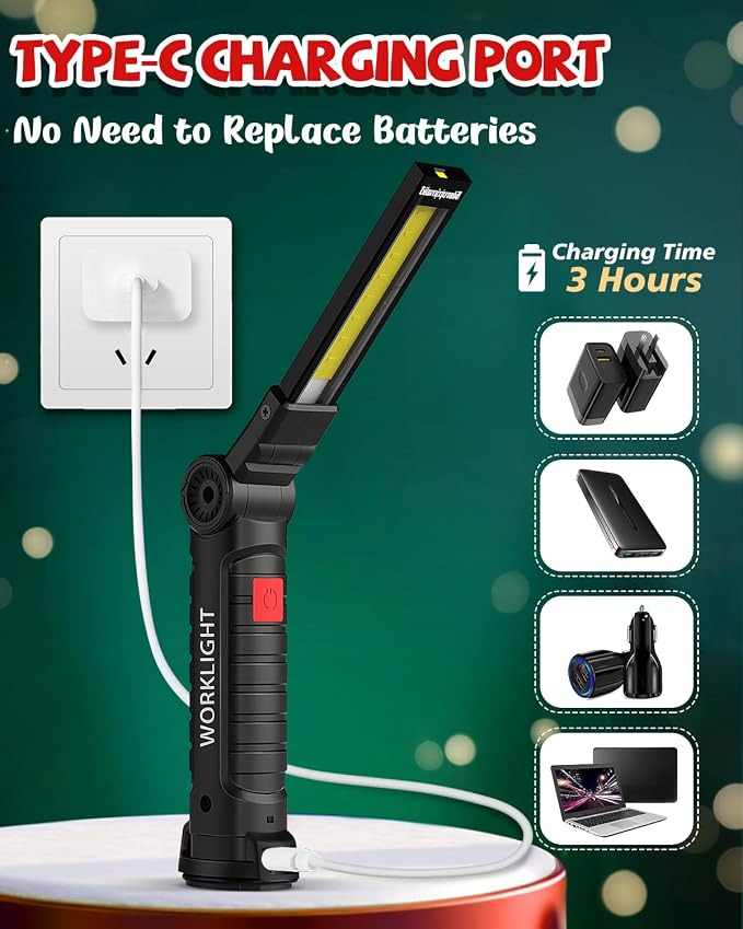 Coquimbo Tool Gifts for Men Dad Him Husband, Rechargeable LED Work Light BBQ - Image 7