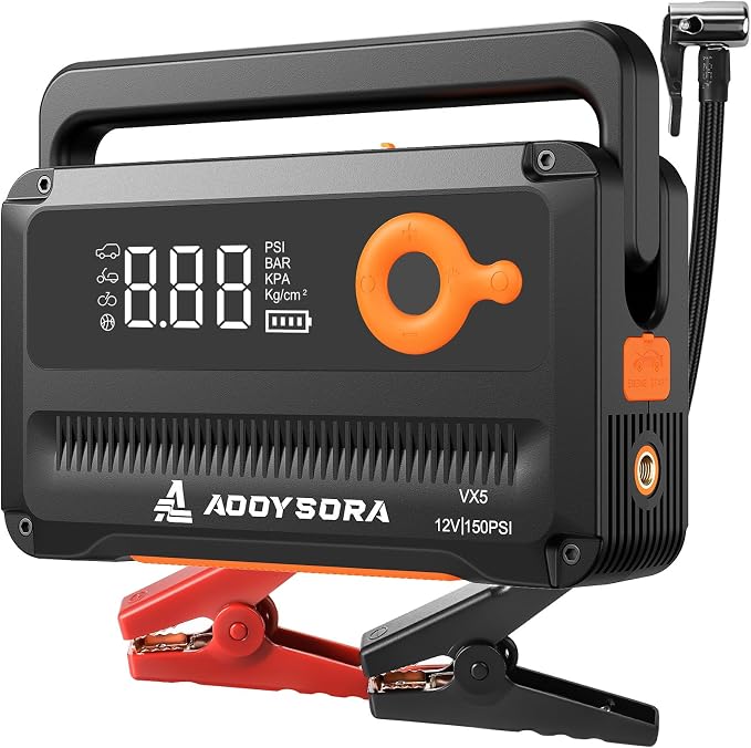 Car Battery Jump Starter with Air Compressor 6000A 150PSI Portable Car Battery by AOOYSORA