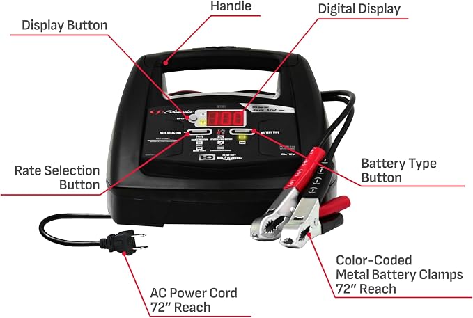 Schumacher Electric 6A Battery Charger and 85A Engine Starter, 6-in-1 Solution - Image 6