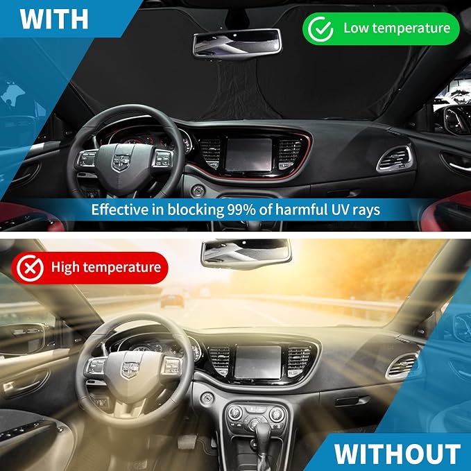 Windshield Sun Shade for 2015-2024 2025 Dodge Challenger Accessories Front - Image 7