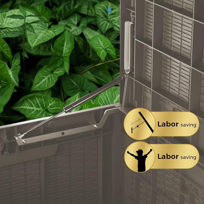 100 Gallon Lockable Resin Deck Box, Waterproof & UV-Resistant Outdoor Storage - Image 7