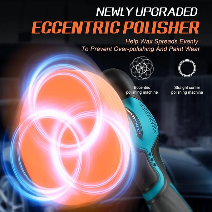 Cordless Car Buffer Polisher w/ 2x2000mAh 21V Batteries, 6 Inch Car buffer - Image 3