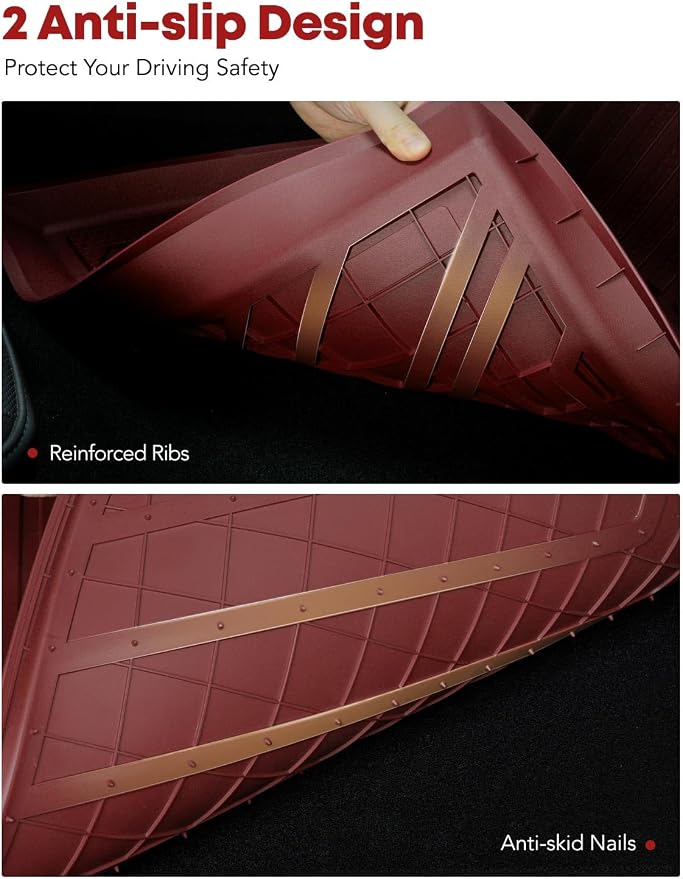 YHTAUTO Custom Fit Red Car Floor Mats - Image 5