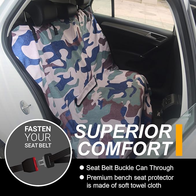 Back Seat Cover for Car Trucks Van SUV, Waterproof Rear Bench Towel Seat Covers - Image 2