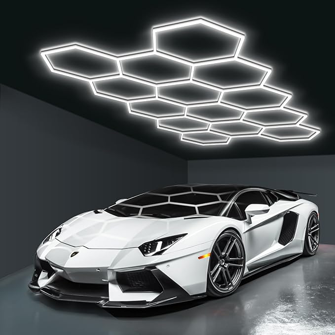 BRILLIHOOD Hexagon Garage Lights, LED Honeycomb Garage Lights, 6500K Super by Brillihood