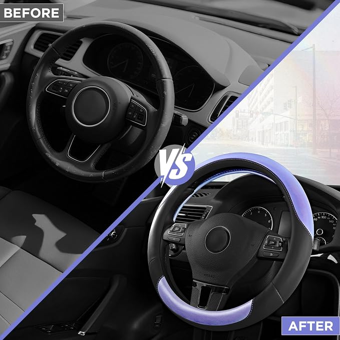 Road Comforts Steering Wheel Cover – Breathable Leather Steering Wheel Cover - Image 3