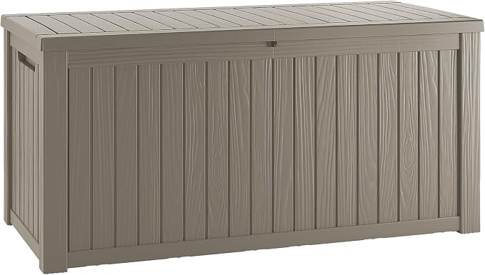 200 Gallon Lockable Resin Deck Box, Waterproof & UV-Resistant Outdoor Storage by Home
