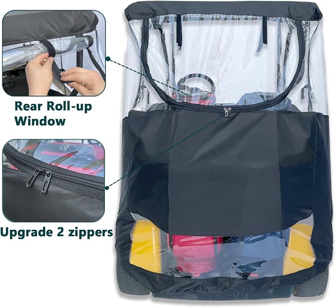 Golf Cart Enclosure Fit for EZGO TXT EZGO RXV 2 Passenger 2-Person Seaters - Image 4