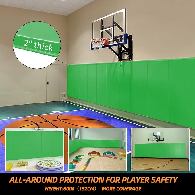 PROGOAL 2"/4" Thick Foam Protection Wall Pad，Gym Basketball-Court - Image 4