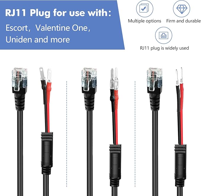 Radar Detector Hardwire Power Cord, Rearview Mirror Plug Cable, - Image 2