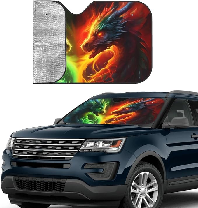 Dragon Car Sun Shade Windshield Sunshade Foldable Front Window Shield Cover - Image 2