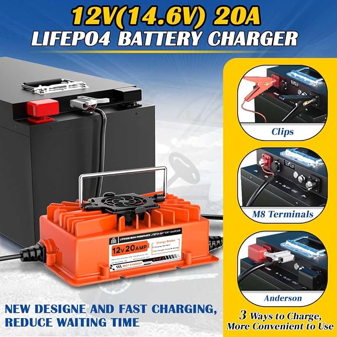 14.6V 20A LiFePO4 Battery Charger 12V Lithium Battery Charger - Image 2