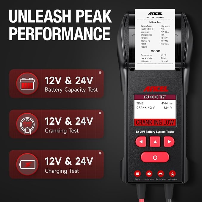 ANCEL BST600 Car Battery Tester - 12V/24V - Image 2
