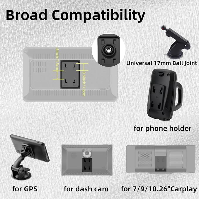 Carplay Mount, 360° Flexible Windshield Dashboard Suction Cup Bracket - Image 4