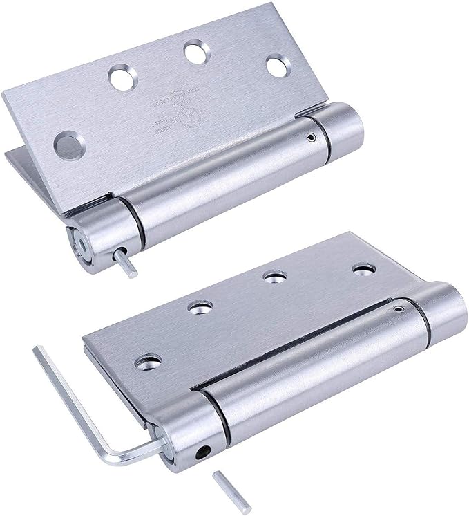 2 Pack - 4.5"x4" Brushed Satin Chrome Finish Self Closing Reversible Door Hinge - Image 5