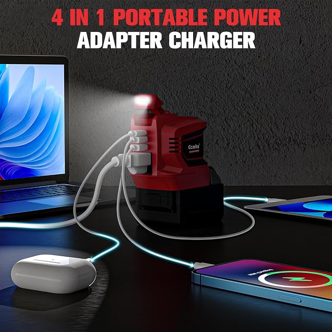 Power Inverter Compatible with Milwaukee 18V Battery, Ecarke 200W Portable - Image 2