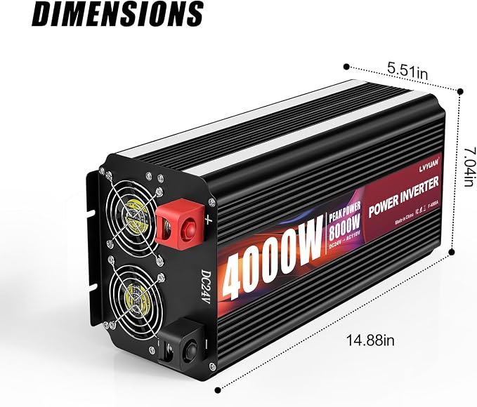 LVYUAN 4000 Watt Power Inverter 24V to 110V 120V - Image 6
