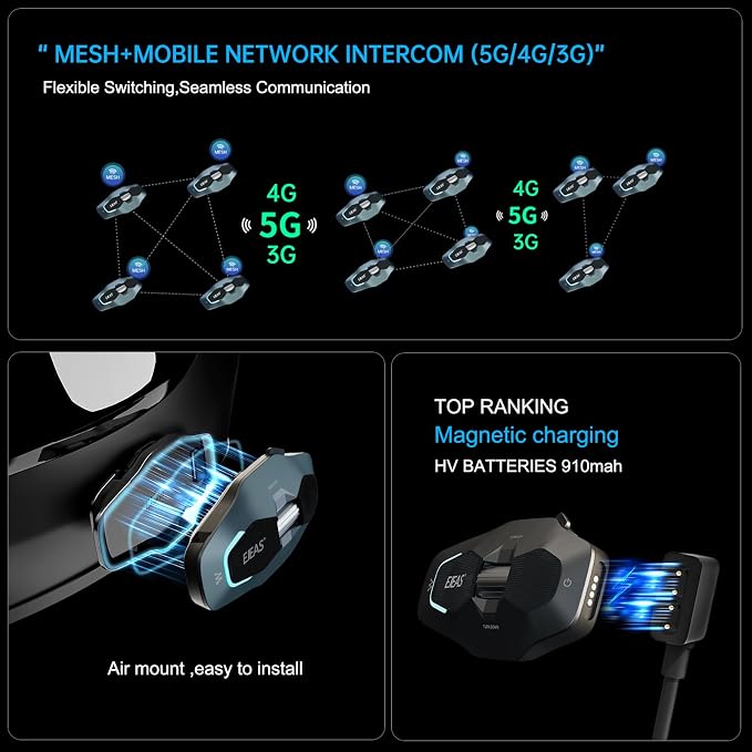 SolaMr X10 Motorcycle Helmet Bluetooth Headset Speakers Headphone, Ski Helmet - Image 6