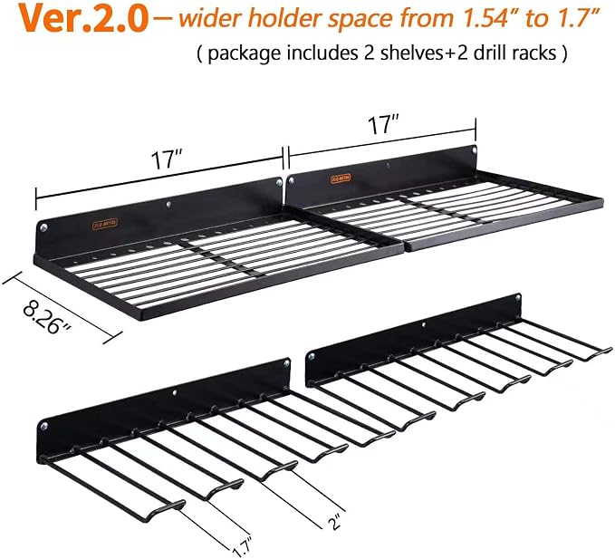 Power Tool Organizer with Charging Station, Drill Holder, Wall Mount, Garage - Image 3