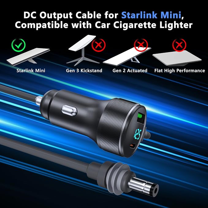 3-in-1 Starlink Mini Cable, Car Charger - Image 2