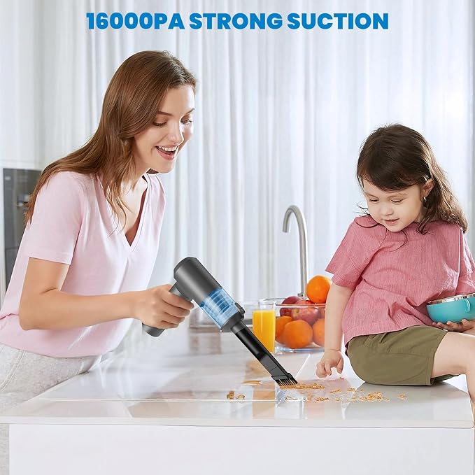 90° Foldable Car Vacuum Portable Cordless 16000PA Suction, 4-in-1 Mini Vacuum - Image 5