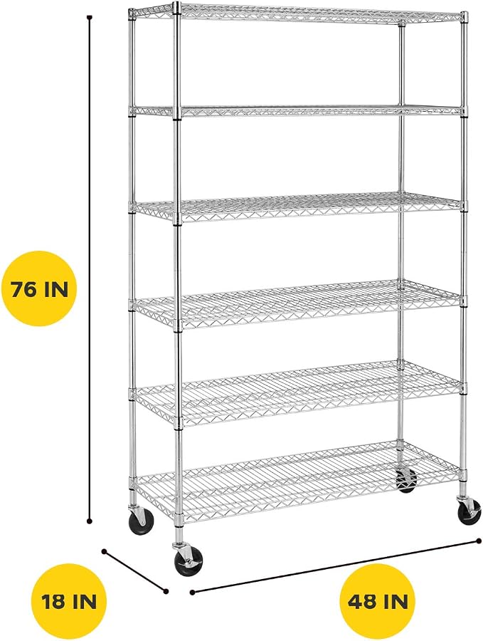 BestOffice 18x48x72 Storage Shelves Commercial Heavy Duty Metal Shelves Garage - Image 3